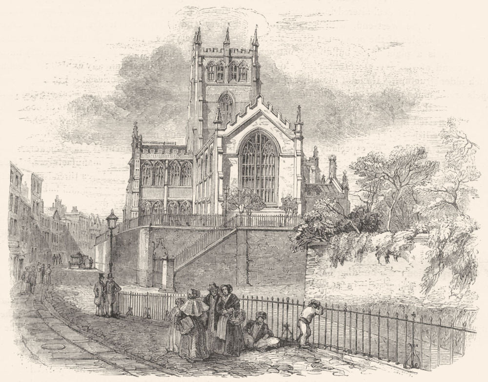NOTTINGHAMSHIRE. St Mary's Church, Nottingham 1850 old antique print picture